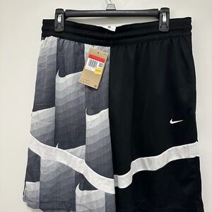 Nike Men’s Black & White Athletic Shorts with Graphic Panel